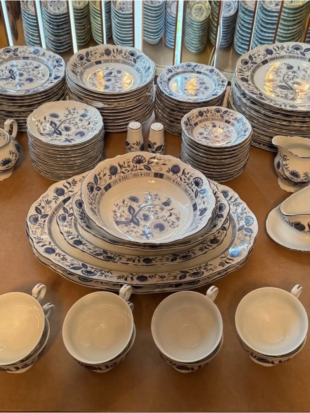 Vintage Blue Sone “Blue Onion” Porcelain Dinnerware Set